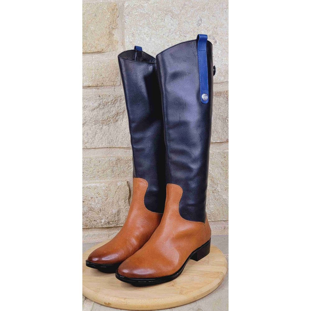 Sam Edelman Leather Penny Almond toe Zipper Riding Boot Size 6.5